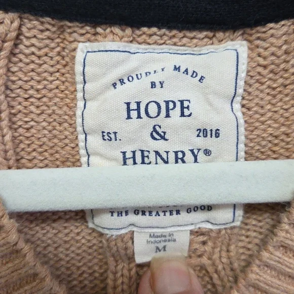 Hope & Henry 100 Percent Cotton Long Sleeve V Neck Sweater Size M - Picture 6 of 10